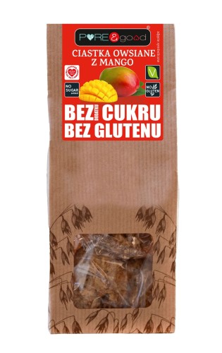 CIASTKA OWSIANE Z MANGO BEZGLUTENOWE BEZ DODATKU CUKRU 150g - PURE &amp; GOOD