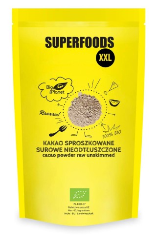 KAKAO SPROSZKOWANE SUROWE NIEODTŁUSZCZONE BIO 400 g