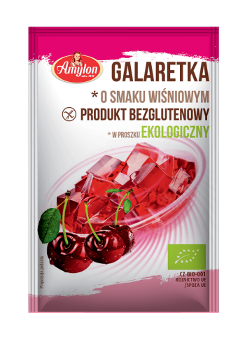 GALARETKA O SMAKU WIŚNIOWYM BEZGLUTENOWA BIO 40 g - AMYLON