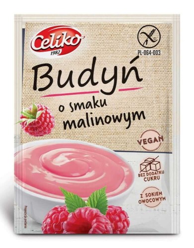 BUDYŃ O SMAKU MALINOWYM BEZGLUTENOWY 40 g - CELIKO