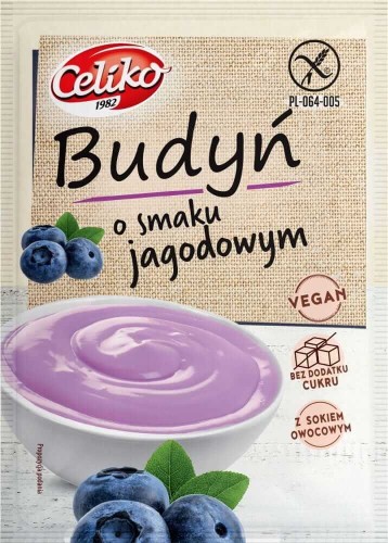 BUDYŃ O SMAKU JAGODOWYM BEZGLUTENOWY 40 g - CELIKO