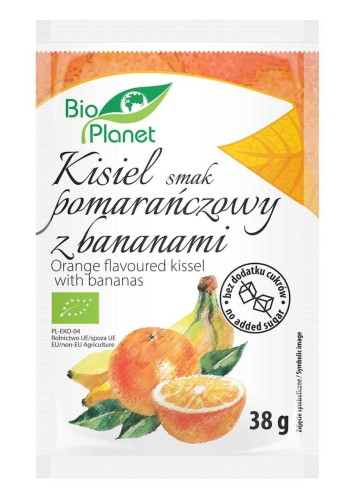 KISIEL O SMAKU POMARAŃCZOWYM Z BANANAMI BIO 38 g - BIO PLANET.