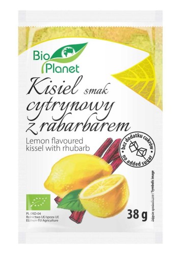 KISIEL O SMAKU CYTRYNOWYM Z RABARBAREM BIO 38 g - BIO PLANET.