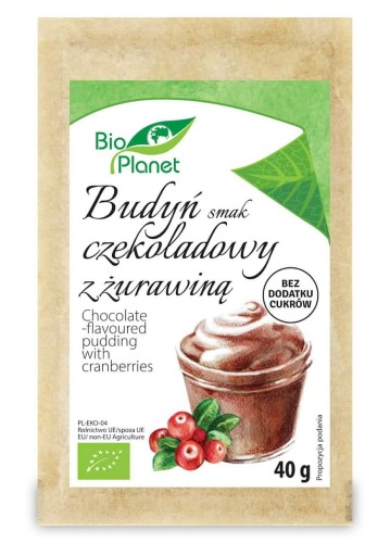 BUDYŃ O SMAKU CZEKOLADOWYM Z ŻURAWINĄ BIO 40 g - BIO PLANET.