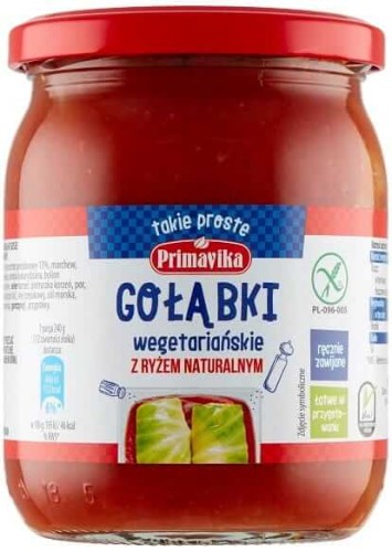 GOŁĄBKI WEGETARIAŃSKIE Z RYŻEM NATURALNYM BEZGLUTENOWE 480 g - PRIMAVIKA