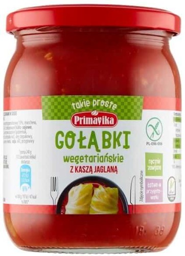 GOŁĄBKI WEGETARIAŃSKIE Z KASZĄ JAGLANĄ BEZGLUTENOWE 480 g - PRIMAVIKA