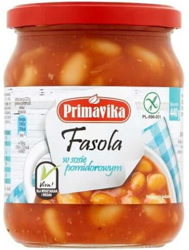 FASOLA W SOSIE POMIDOROWYM 440 g - PRIMAVIKA