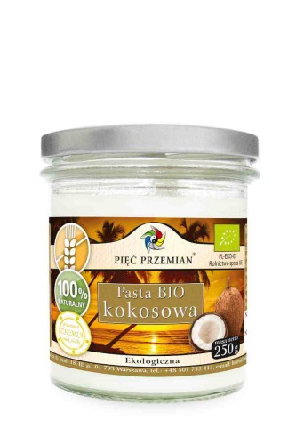 PASTA KOKOSOWA BEZGLUTENOWA BIO 250 g - PIĘĆ PRZEMIAN