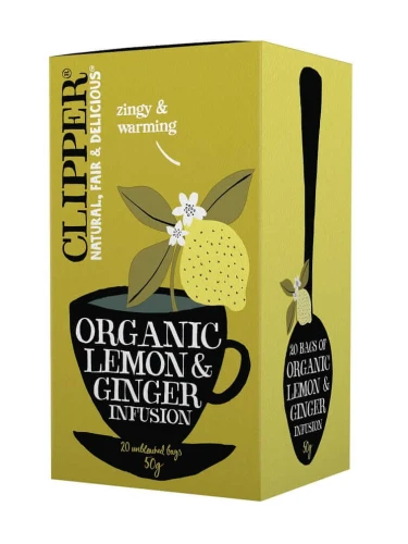 HERBATKA Z IMBIREM I CYTRYNĄ BIO (20 x 2,5 g) 50 g - CLIPPER