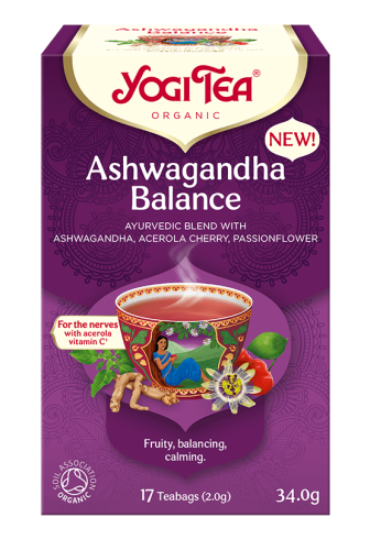 HERBATKA AJURWEDYJSKA RÓWNOWAGA Z ASHWAGANDHĄ (ASHWAGANDHA BALANCE) BIO (17 x 2 g) 34 g - YOGI TEA