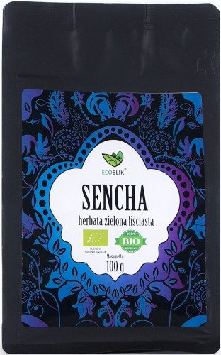HERBATA ZIELONA LIŚCIASTA SENCHA BIO 100 g – ECOBLIK