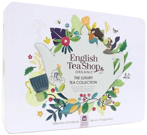ZESTAW HERBAT I HERBATEK LUKSUSOWYCH BIO W PUSZCE (THE LUXURY – 6 SMAKÓW) (36 x 2,04 g) 73,5 g - ENGLISH TEA SHOP ORGANIC