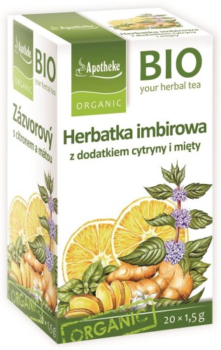 HERBATKA IMBIROWA (CYTRYNA I MIĘTA) BIO (20 x 1,5 g) 30 g - APOTHEKE