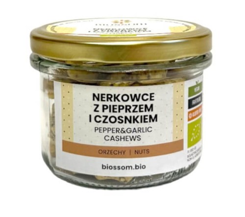 ORZECHY NERKOWCA Z CZOSNKIEM I PIEPRZEM BIO 120 g - BIOSSOM
