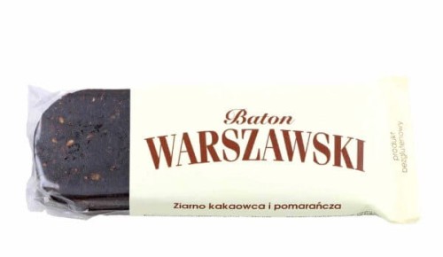 BATON WARSZAWSKI - ZIARNO KAKAOWCA I POMARAŃCZA BEZGLUTENOWY 50g - BATON WARSZAWSKI