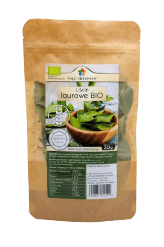 LIŚĆ LAUROWY BEZGLUTENOWY BIO 20 g - PIĘĆ PRZEMIAN