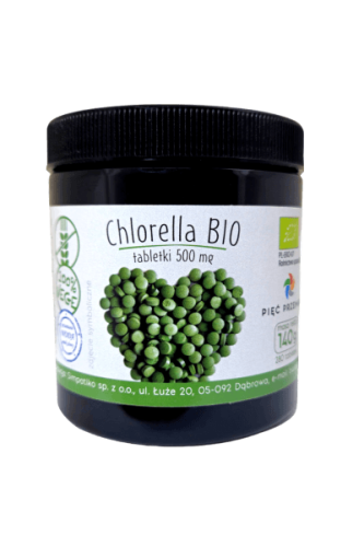 CHLORELLA BEZGLUTENOWA BIO TABLETKI 140 g - PIĘĆ PRZEMIAN