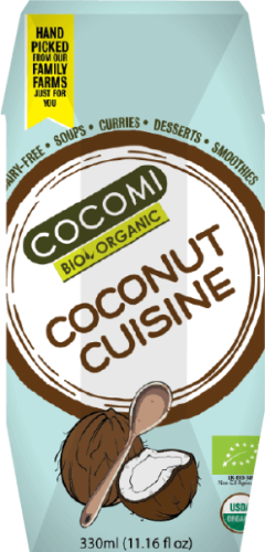 COCONUT MILK - NAPÓJ KOKOSOWY BEZ GUMY GUAR (17 % TŁUSZCZU) BIO 330 ml - COCOMI
