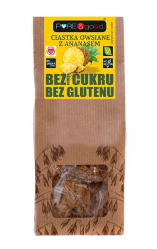 CIASTKA OWSIANE Z ANANASEM BEZGLUTENOWE BEZ DODATKU CUKRU 150g - PURE &amp; GOOD