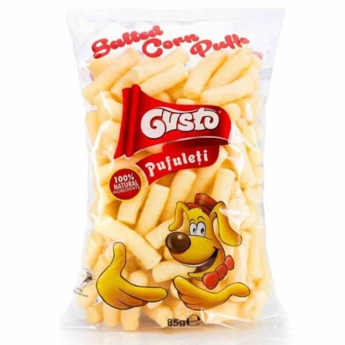 CHRUPKI KUKURYDZIANE NATURALNE LEKKO SOLONE 85g - GUSTO PUFULETI