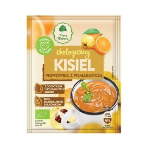 KISIEL PIGWOWIEC Z POMARAŃCZĄ BEZGLUTENOWY BIO 30 g - DARY NATURY