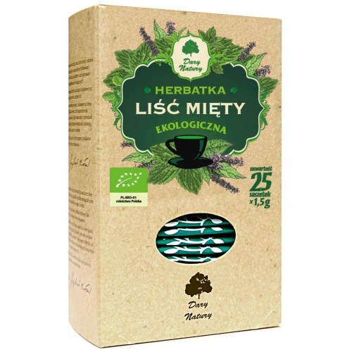 HERBATKA LIŚĆ MIĘTY BIO (25 x 1,5 g) 37,5 g - DARY NATURY