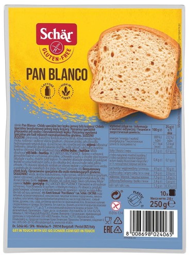 PAN BLANCO - CHLEB BIAŁY BEZGLUTENOWY 250 g - SCHAR