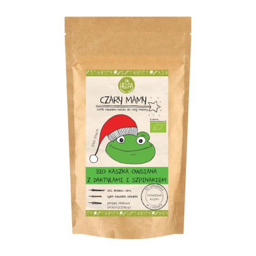 KASZKA OWSIANA Z DAKTYLAMI I SZPINAKIEM BEZ DODATKU CUKRU BIO 200 g - HELPA (PRODUKT SEZONOWY)