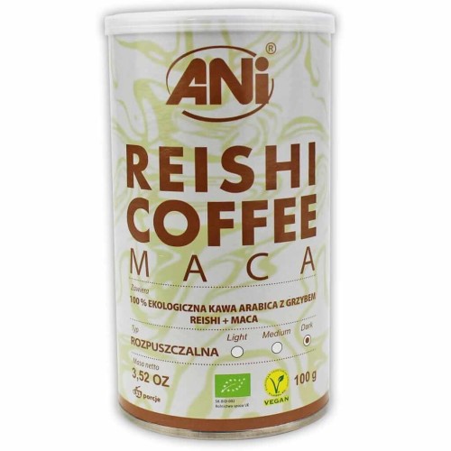 KAWA ROZPUSZCZALNA ARABICA Z GRZYBEM REISHI I MACA BIO 100 g - ANI