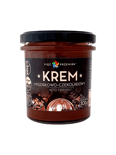 KREM MIGDAŁOWO-CZEKOLADOWY BEZGLUTENOWY KETO 300 g - PIĘĆ PRZEMIAN