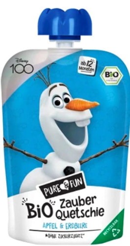 PRZECIER JABŁKO-TRUSKAWKA KRAINA LODU OLAF BIO 100 g - HEJO!