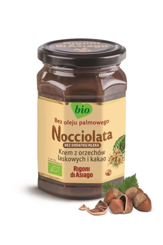 KREM Z ORZECHÓW LASKOWYCH I KAKAO BEZ DODATKU MLEKA BEZGLUTENOWY BIO 250 g - NOCCIOLATA