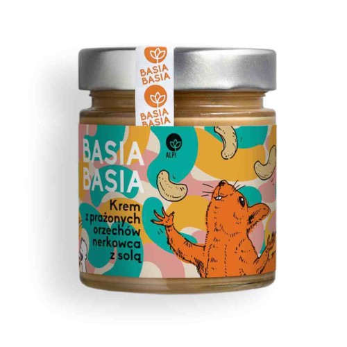 KREM Z PRAŻONYCH ORZECHÓW NERKOWCA Z SOLĄ BASIA BASIA 200 g - ALPI HUMMUS