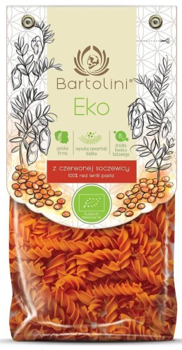 MAKARON (Z SOCZEWICY CZERWONEJ) ŚWIDERKI BIO 250 g - BARTOLINI