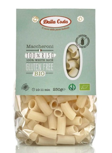 MAKARON (Z RYŻU BIAŁEGO) MACCHERONI BEZGLUTENOWY BIO 250 g - DALLA COSTA