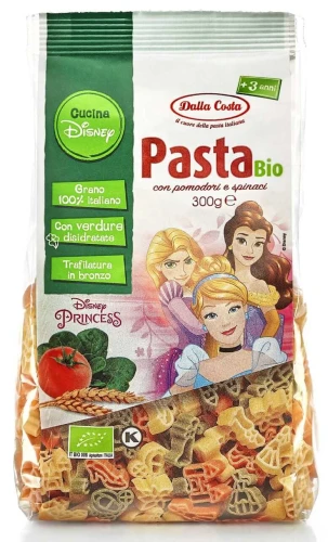 MAKARON (SEMOLINOWY TRÓJKOLOROWY) DISNEY PRINCESS BIO 300 g - DALLA COSTA