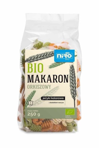 MAKARON (ORKISZOWY KOLOROWY) JEŻYKI BIO 250 g - NIRO