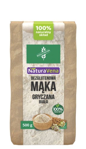 MĄKA GRYCZANA BIAŁA BEZGLUTENOWA 500 g - NATURAVENA