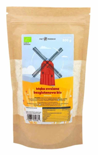 MĄKA OWSIANA BEZGLUTENOWA BIO 500 g - PIĘĆ PRZEMIAN