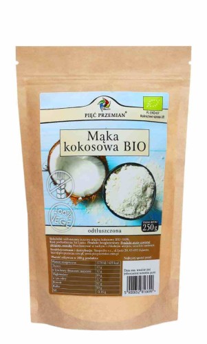 MĄKA KOKOSOWA BEZGLUTENOWA BIO 250 g - PIĘĆ PRZEMIAN