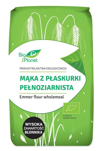 MĄKA Z PŁASKURKI PEŁNOZIARNISTA BIO 500 g - BIO PLANET