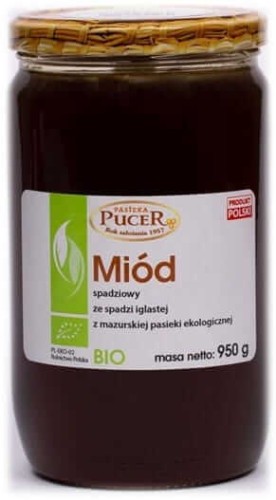 MIÓD SPADZIOWY ZE SPADZI IGLASTEJ BIO 950 g - PUCER