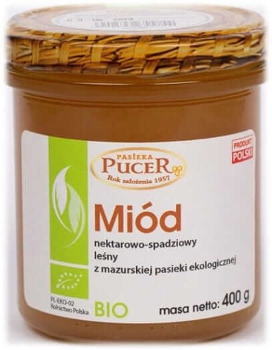 MIÓD NEKTAROWO-SPADZIOWY LEŚNY BIO 400 g - PUCER