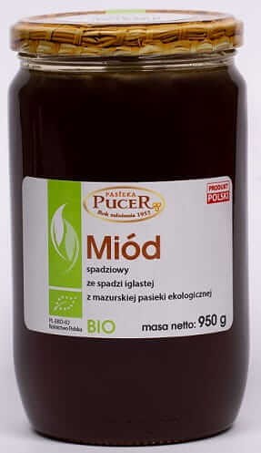 MIÓD SPADZIOWY ZE SPADZI IGLASTEJ BIO 950 g - PASIEKA PUCER