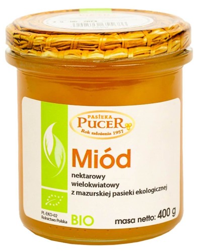 MIÓD NEKTAROWY WIELOKWIATOWY BIO 400 g - PASIEKA PUCER