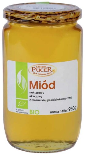 MIÓD NEKTAROWY AKACJOWY BIO 950 g - PASIEKA PUCER
