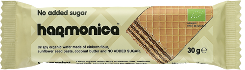 WAFELEK Z SAMOPSZY Z KREMEM MLECZNO - KAKAOWYM BEZ DODATKU CUKRU BIO 30 g - HARMONICA