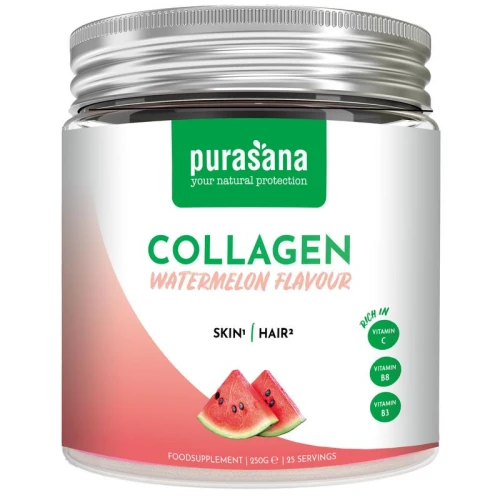 KOLAGEN O SMAKU ARBUZOWYM FEEL BEAUTIFUL BEZGLUTENOWY 250 g - PURASANA