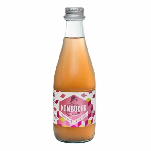 KOMBUCHA Z SOKIEM Z DZIKIEJ RÓŻY (SHARE LOVE WILD ROSE) BIO 330 ml - KOMBUCHA BY LAURENT