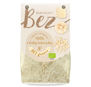 MAKARON BEZGLUTENOWY Z BIAŁEJ KUKURYDZY KRAJANKA BIO 250 g - BARTOLINI